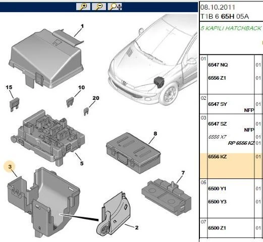 SIGORTA KUTU KAPAGI ALT ORJINAL PEUGEOT 206 206+ ürün görseli 1