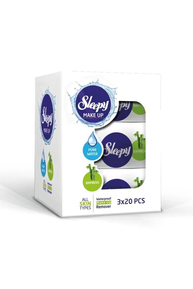 Sleepy Makyaj Temizleme Mendili Bamboo 3x20 ürün görseli 1
