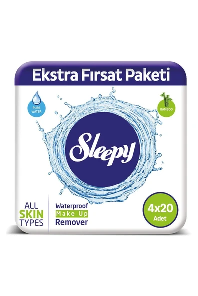 Sleepy Makyaj Temizleme Mendili 4X20 Adet 80 Yaprak ürün görseli 1