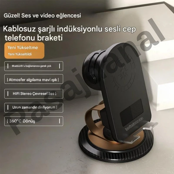 Hoparlör Telefon Tutucu Çok Fonksiyonlu Kablosuz İndüksiyon Ses Telefon Tutucu iPhone Android ürün görseli 1
