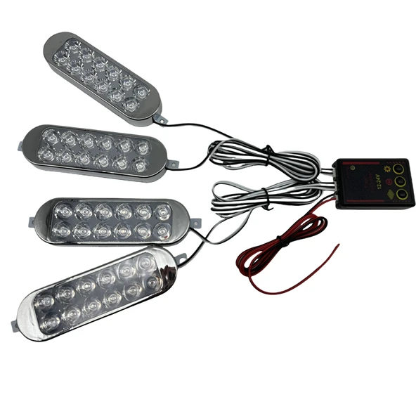 Çakar lamba 4'lü set kumandalı kırmızı-mavi 12-50v / LAPA213 ürün görseli 1