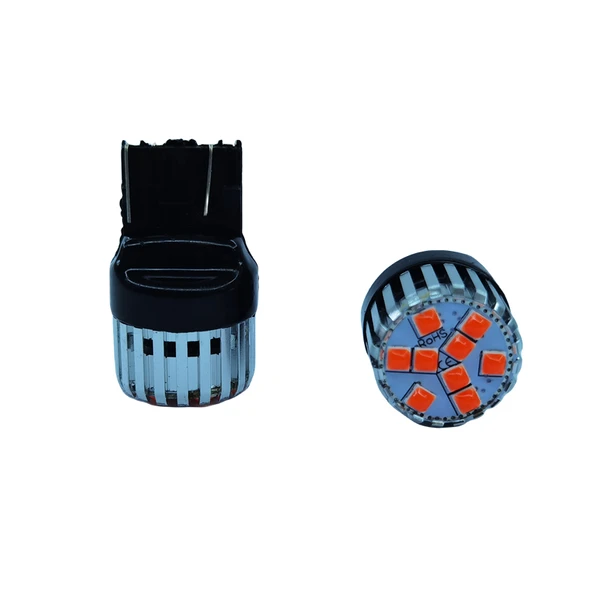 T20 Dekoratif stop led ampul çift duy kırmızı 12V 4W canbus / LAAM950-1 ürün görseli 1
