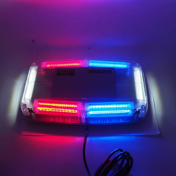 Çakarlı tepe lambası mıknatıslı kırmızı-beyaz-mavi 24w 12-24v / LAIK530 ürün görseli 1