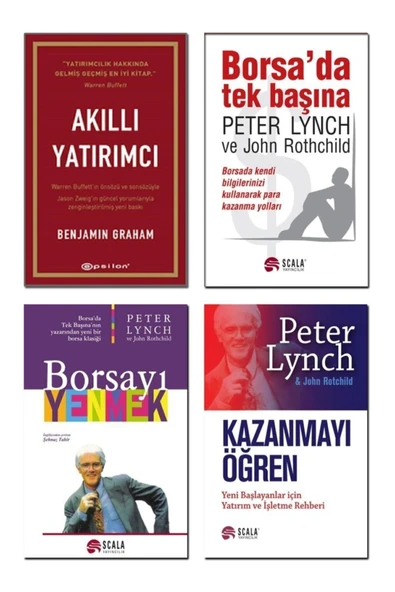 Akılı Yatırmcı + Borsada Tek Başına + Borsayı Yenmek + Kazanmayı Öğren / 4lü Kitap Seti ürün görseli 1