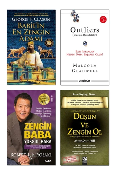 Set- Kısaltılmış Bablin En Zengn Adamı Outlers Zengn Baba Yoksul Baba Düşün Ve Zengn Ol ürün görseli 1