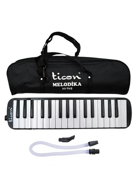 32 Tuşlu Bez Çanta Melodika Siyah ürün görseli 1