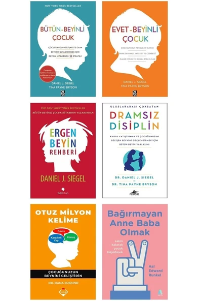 Çocuk Eğitimi 6lı Set (bütün/evet Beyinli Çocuk + Dramsız Disip. + Ergen Beyin + Otuz Milyon Kelime. ürün görseli 1