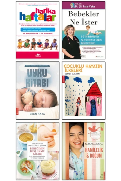 Harika Haftalar- Bebekler Ne Ister-Bebeğimin Besleme Kitabı- Hamilelik- Uyku Kitabları / 6lı Kitap ürün görseli 1