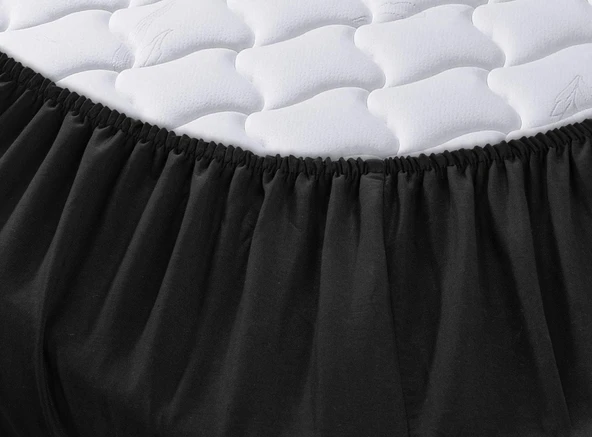 Cotton Collection Ranforce Çift Kişilik Fitted Siyah 180x200 ürün görseli 1