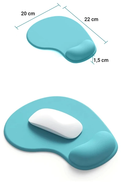 SonicTouch Bilek Destekli Mavi Damla Tipi Pürüzsüz Yüzey Dikişsiz Gamer Oyuncu Mouse Pad 20x22cm ürün görseli 1