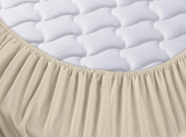 Cotton Collection Ranforce Çift Kişilik Fitted Krem - Resim 2