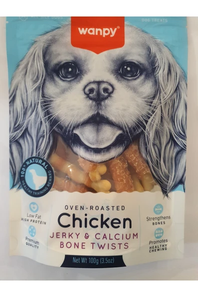 PATİLİMARKET köpek ödülü chicken jerky calsium bone twists ürün görseli 1