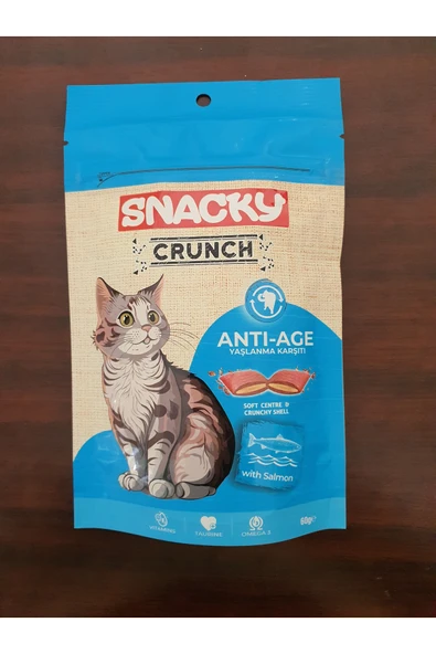 PATİLİMARKET kedi ödülü Crunch Anti-Age Yaşlanma Karşıtı somonlu ürün görseli 1