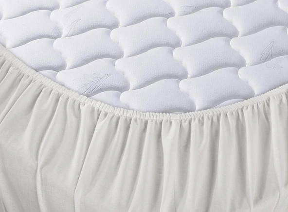 Cotton Collection Ranforce Çift Kişilik Fitted Düzboya Beyaz ürün görseli 1