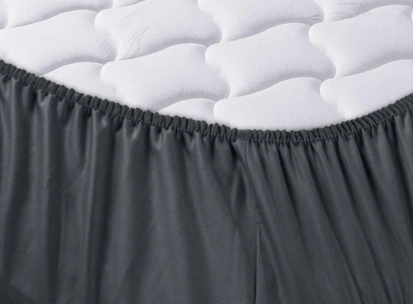 Cotton Collection Ranforce Çift Kişilik Fitted Düzboya Antrasit ürün görseli 1