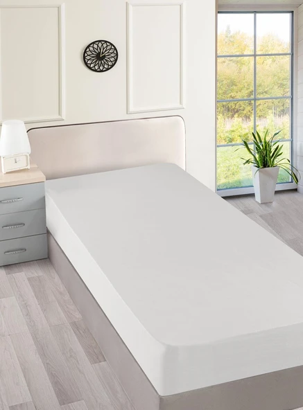 Cotton Collection Ranforce Çift Kişilik Çarşaf Düzboya Beyaz ürün görseli 1
