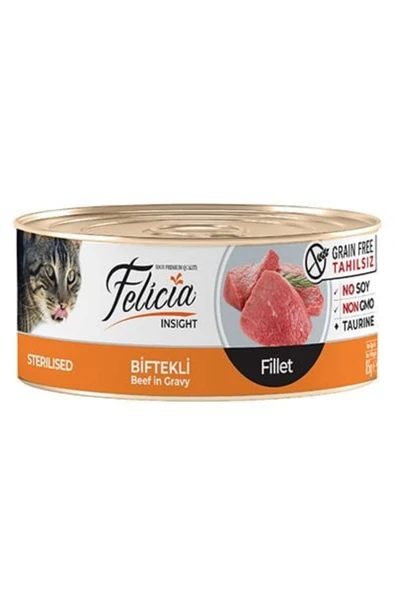 Tahılsız Biftekli Fileto Kısırlaştırılmış Konserve Kedi Maması 1 Adet 85 Gr ürün görseli 1