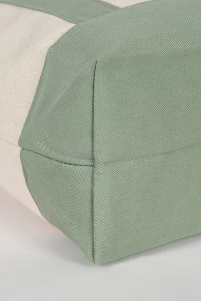 Heep Mint Yeşili Cepli Kanvas Tote Çanta - Resim 7