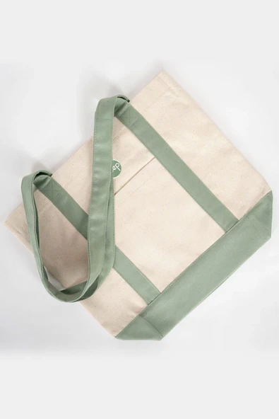Heep Mint Yeşili Cepli Kanvas Tote Çanta - Resim 8