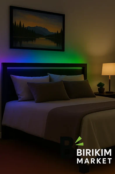 Rgb Şerit Led Set 5 Metre, Kumanda ,Adaptör - Resim 2