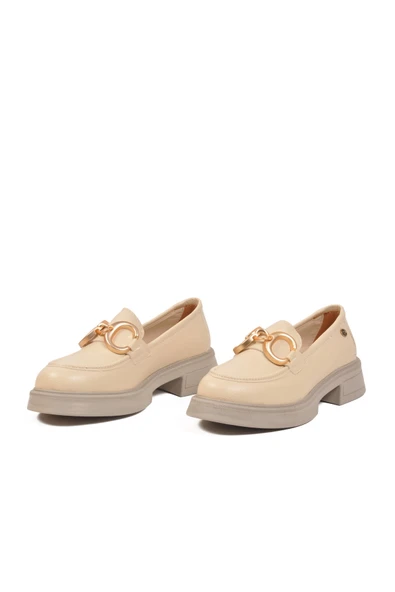 Krem Kadın Loafer Ayakkabı - Resim 4