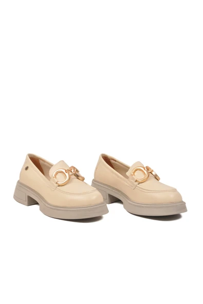 Krem Kadın Loafer Ayakkabı - Resim 3