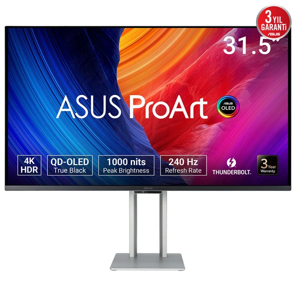 ASUS ProArt PA32UCDM 31.5 OLED 3840x2160 0.1ms 240Hz 250cd Hoparlör VESA 3YIL ürün görseli 1