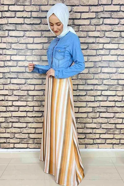 Moda Çizgi Tesettür Elbise - Resim 2