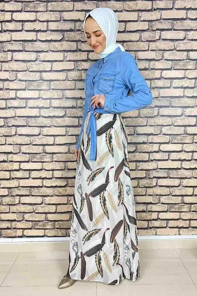 Moda Çizgi Tesettür Elbise ürün görseli 1