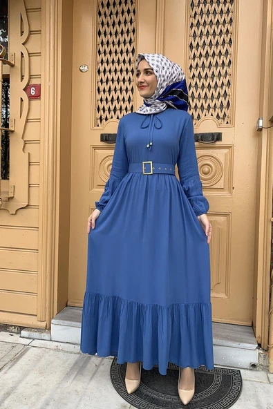 Moda Çizgi Tesettür Elbise ürün görseli 1