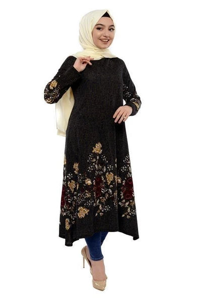 Moda Çizgi İşlemeli Krep Şal - Resim 2