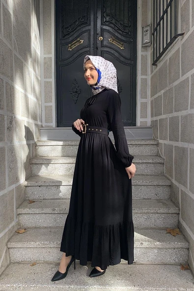 Moda Çizgi Tesettür Elbise ürün görseli 1