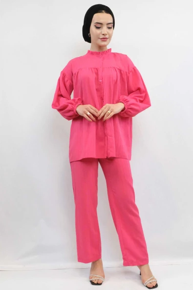 Moda Çizgili Robalı İkili Takım Pembe ürün görseli 1