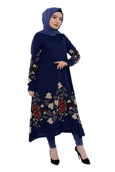Moda Çizgi İşlemeli Krep Şal - Resim 2