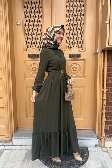 Moda Çizgi Tesettür Elbise ürün görseli 1