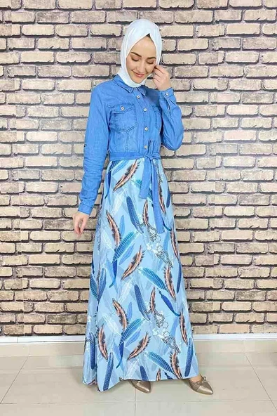 Moda Çizgi Tesettür Elbise - Resim 5