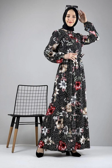 Moda Çizgi Tesettür Elbise ürün görseli 1
