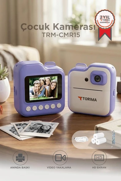 Dijital Fotoğraf Makineleri Çocuk Termal Resim Kağıt Baskılı Yazıcı Kamera Video Makinesi CMR15 Mor ürün görseli 1