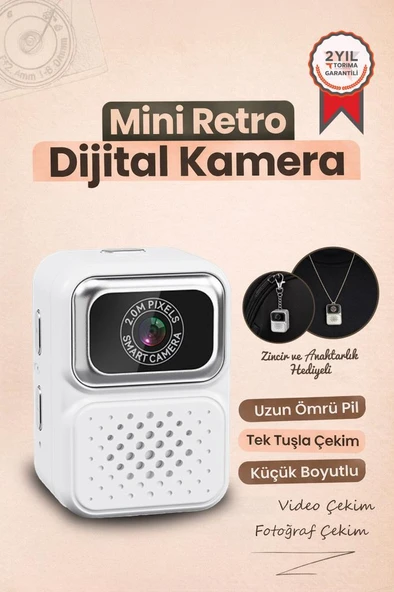 Dijital Fotoğraf Makineleri Video Kamera Mini Anahtarlık 480P CMR36 Beyaz ürün görseli 1