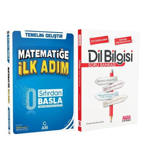 Arı 0 Sıfırdan Başla Matematik Matematiğe İlk Adım ve AKM Dil Bilgisi Soru Bankası Seti 2 Kitap ürün görseli 1