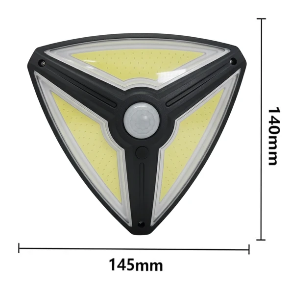 Powermaster MX-1219B 150 Cob Ledli Sensörlü 3 Modlu Solar Duvar Lambası - Resim 3