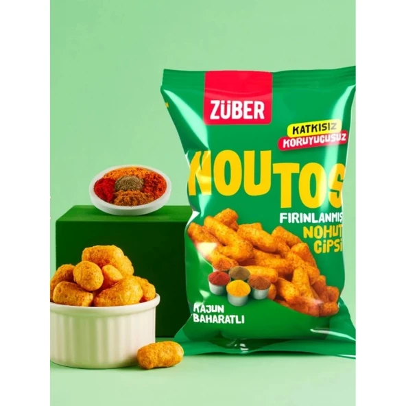 Züber Noutos Fırın Nohut Cipsi 55 Gr Kajun Baharatlı ürün görseli 1