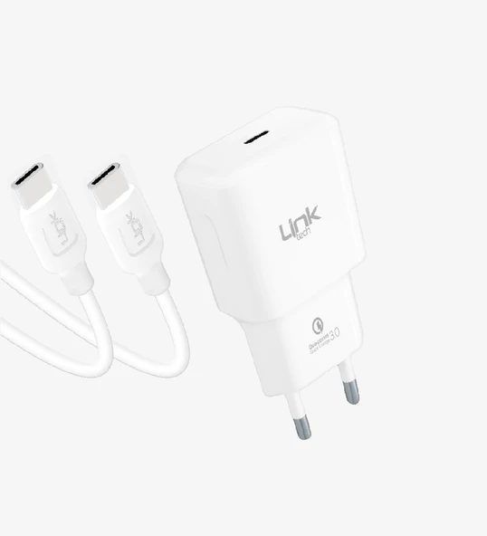 LİNKTECH 20w TYPE-C 1mt Kablolu Şarj Aleti Beyaz 3.0 ürün görseli 1