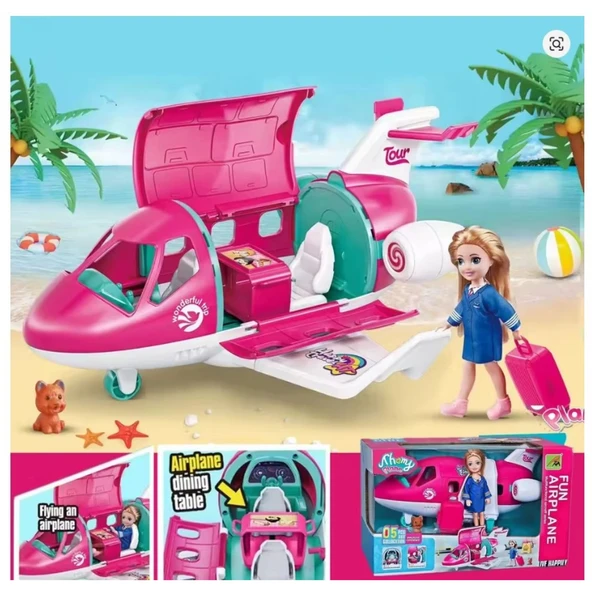 Pasifik Pembe Aksesuarlı Uçak 9045-11 ürün görseli 1