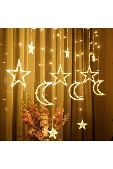 Nikadu Yıldız Saçak Perde Led 3.5 M Led Yılbası Led Animasyonlu ürün görseli 1