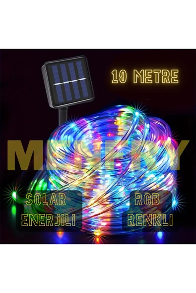 Solar Enerjili Neon Rgb Led Dış Mekan Bahçe Teras Balkon Ağaç Aydınlatması Animasyonlu(10 METRE) ürün görseli 1