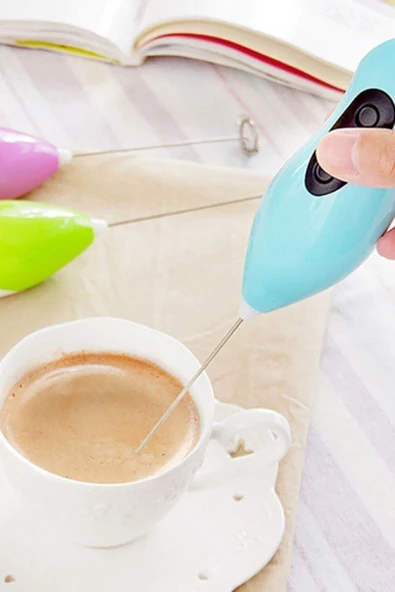 DijiWorld Kahve Köpürtücü Pilli Mini Mixer Kahve Süt Köpürtücü Karıştırıcı Cappucino Mikser ürün görseli 1