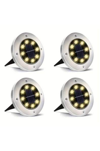 Easy Tedarik 4'lü Solar Panelli Kazıklı Bahçe Aydınlatması ürün görseli 1