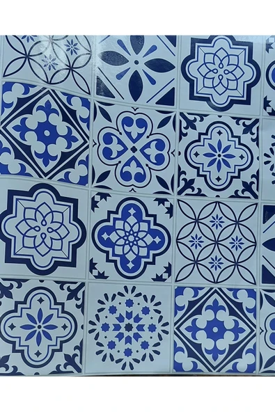 Horasan Ticaret YAPIŞKANLI KAPLAMA KAĞIDI BÜYÜK BOY 5 METRE MAVİ ÇİNİ DESENLİ ürün görseli 1
