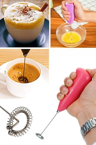 AkanHediyelik Pilli Mini Mixer Kahve Süt Köpürtücü Karıştırıcı Cappucino Mikser ürün görseli 1